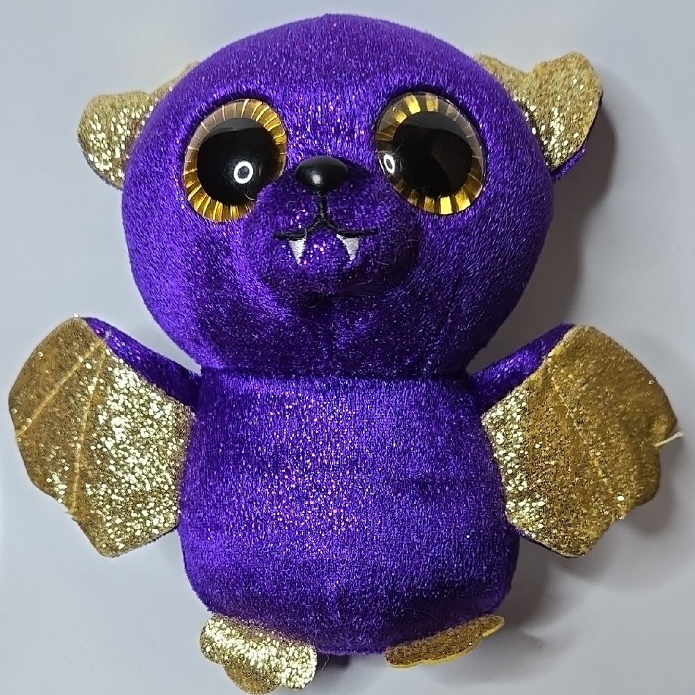 TY Beanie Boo Buddy Count the‎ Purple Bat, Sparkly, 6"